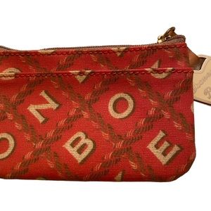 DOONEY & BOURKE Orange Monogram Coated Canvas & Leather Coin Purse